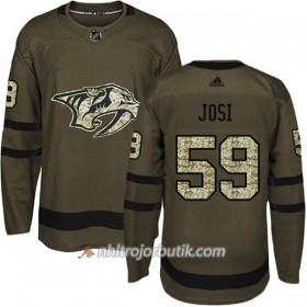Män Ishockey Nashville Predators Tröja Roman Josi 59 Adidas 2017-2018 Camo Grön Authentic